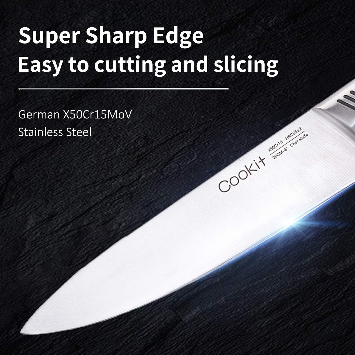 Kitchen Knife Set, 15 Piece Knife Sets with Non-Slip German Stainless Steel.