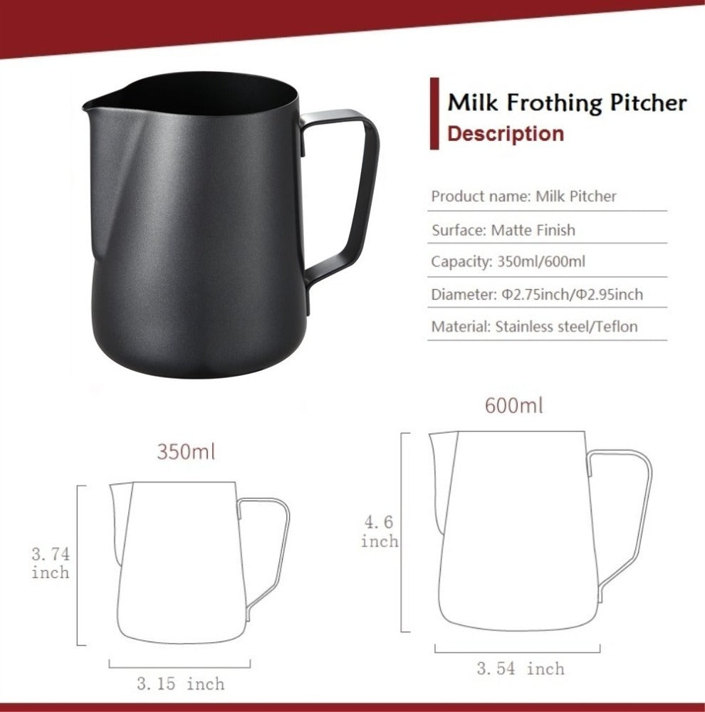 Stainless Steel Milk Frothing Jar, -600 Ml, Matte