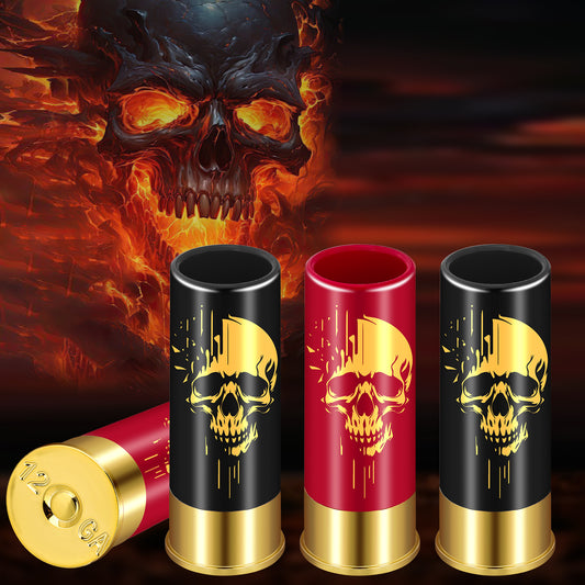 4pcs Skull Shot Glasses, 1.5oz - Reusable, High-Quality Plastic Bullet Cups For Whiskey, Cocktails & Wine.
